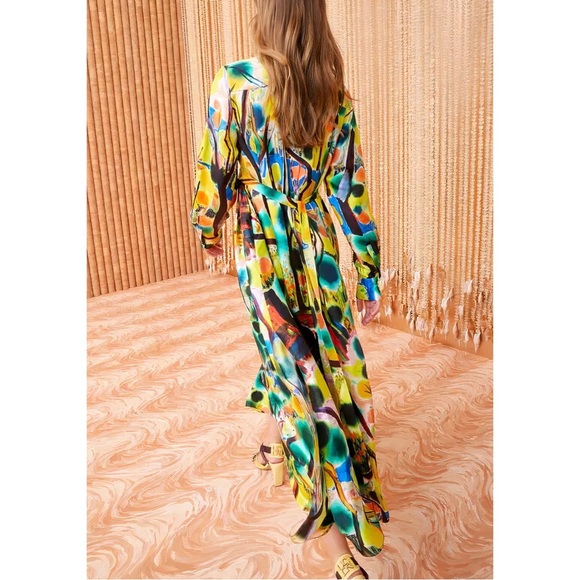 NWOT Ulla Johnson Maxi Silk Long-Sleeve Lorena Shirt Dress - Picture 6 of 7